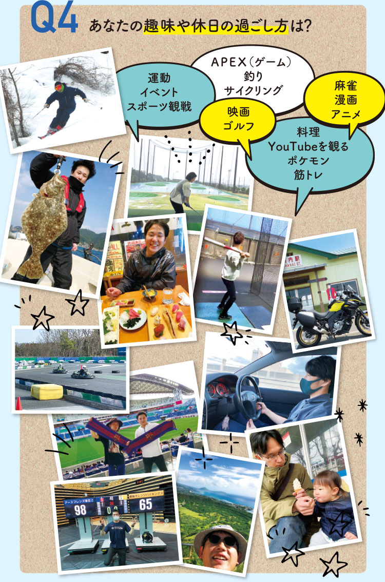 あなたの趣味や休日の過ごし方は？